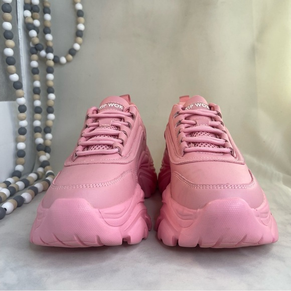 Kip Wok Chunky Pink Platform Sneakers with Rugged Soles Size 7 - Picture 9 of 9